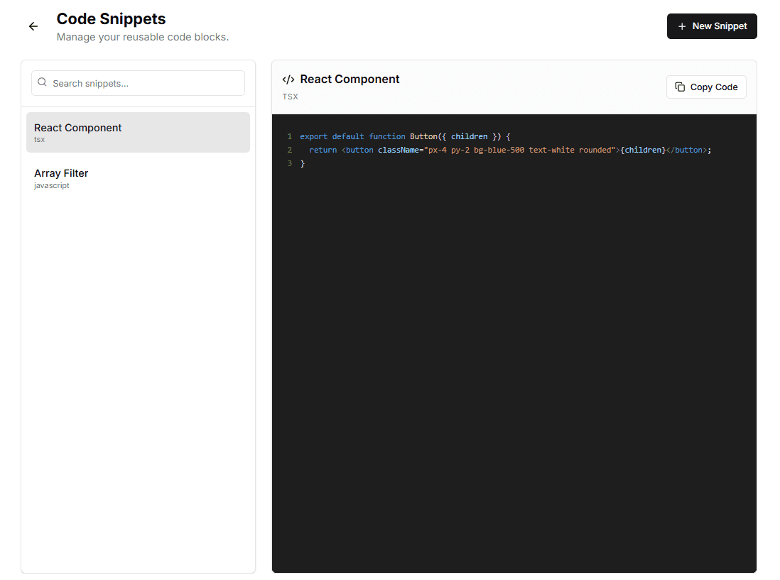 Code Snippet Manager